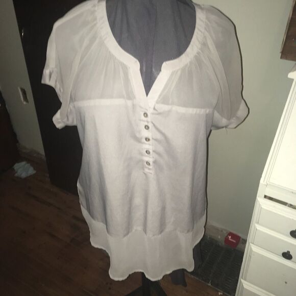 Daniel Rainn semi sheer blouse - Picture 1 of 4